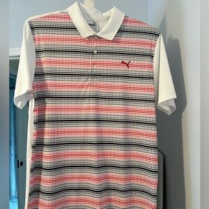 Black & Red Stripe Puma Golf Polo